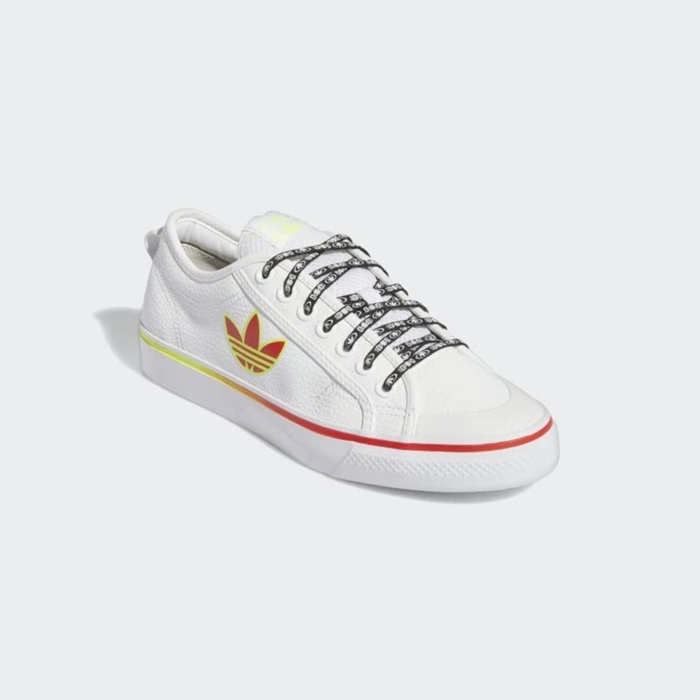 Men's adidasâ Nizza Trefoil Shoes, White Vivid Red, GX1465, Size 10